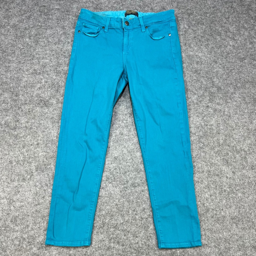 Paige Transcend Skyline Ankle‎ Skinny Jeans Teal Women's Size 29 - Picture 2 of 7
